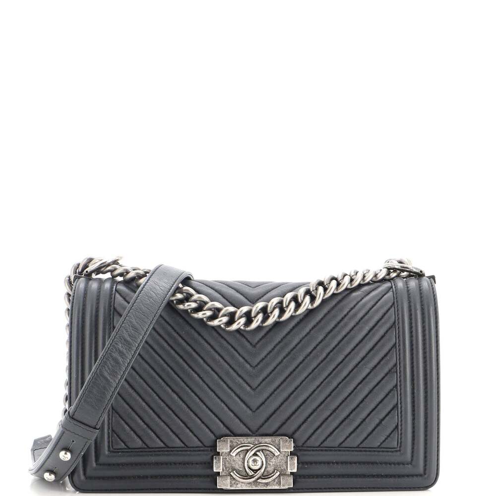 Chanel Boy Flap Bag Chevron Wrinkled #312407C30B